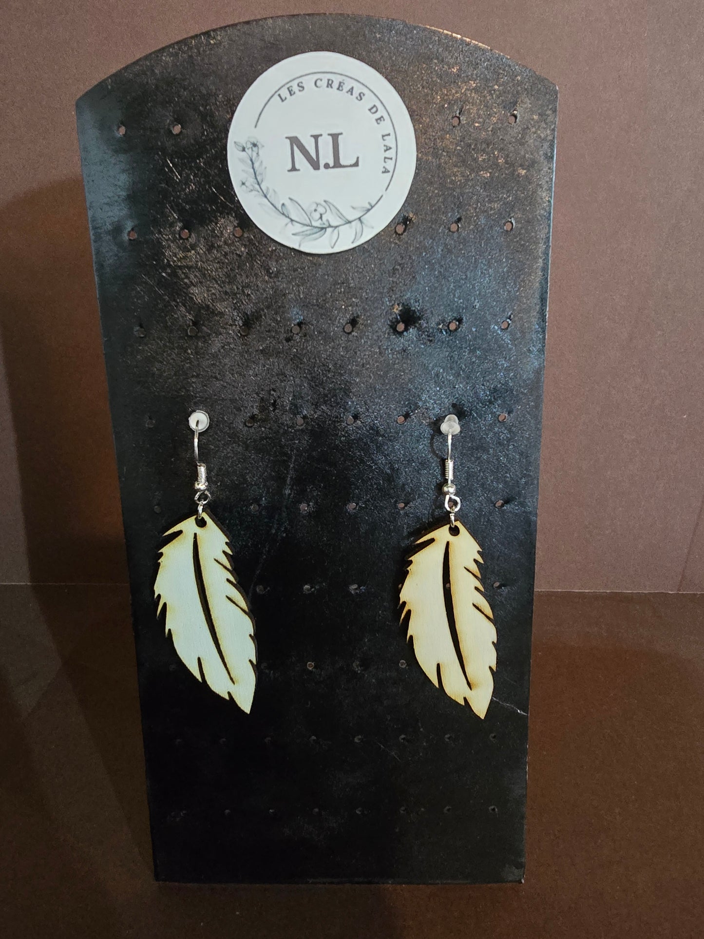 Boucle d'oreille en bois