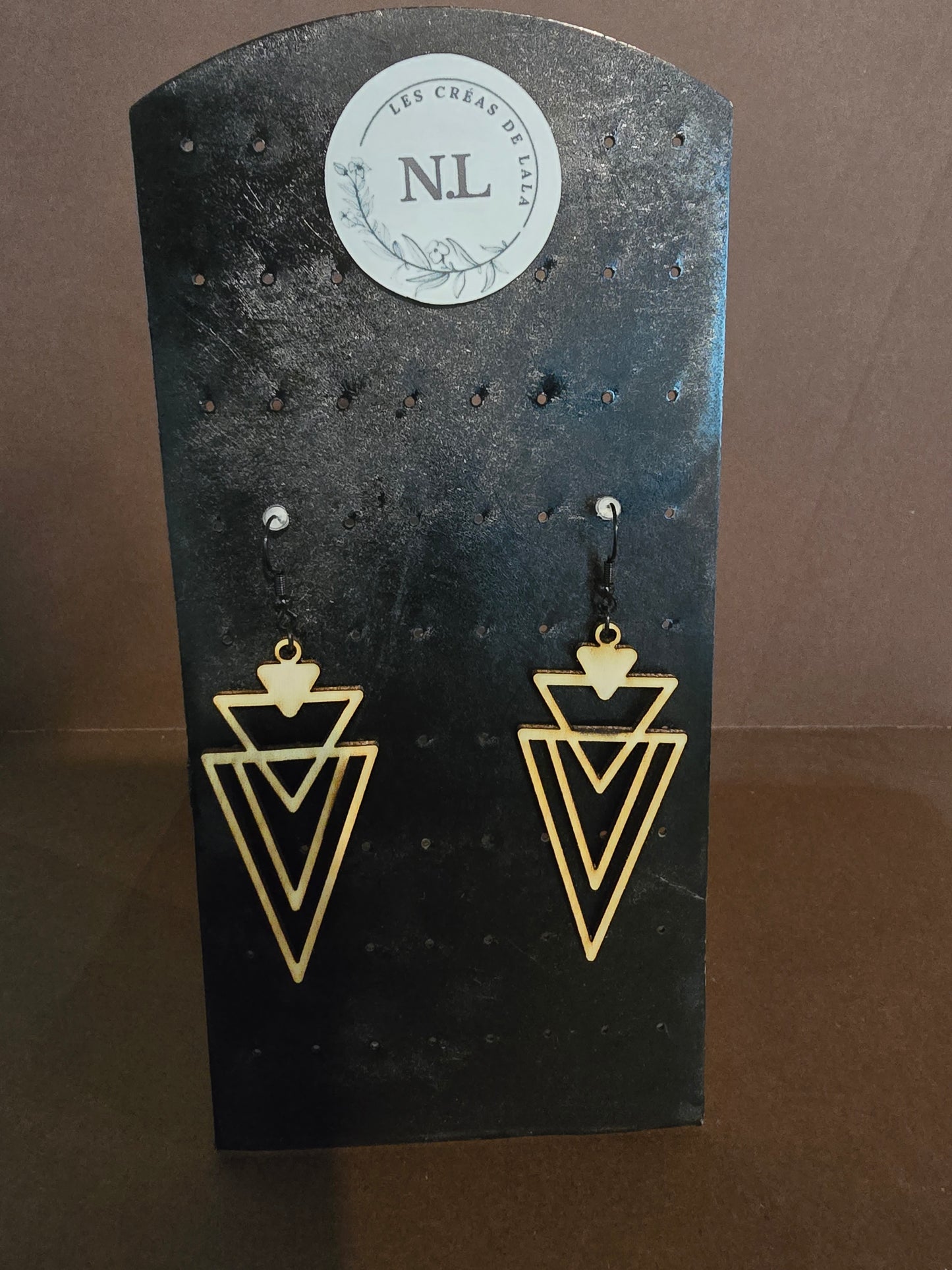 Boucle d'oreille en bois