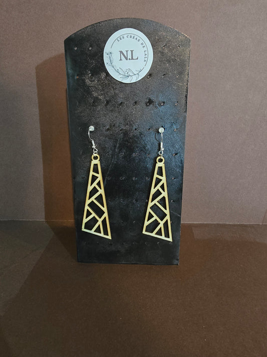 Boucle d'oreille en bois